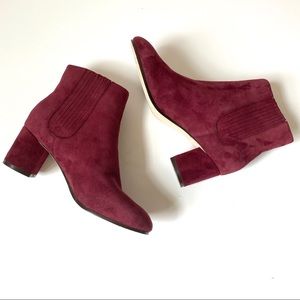 Joie Remmy Suede Cranberry Ankle Boots